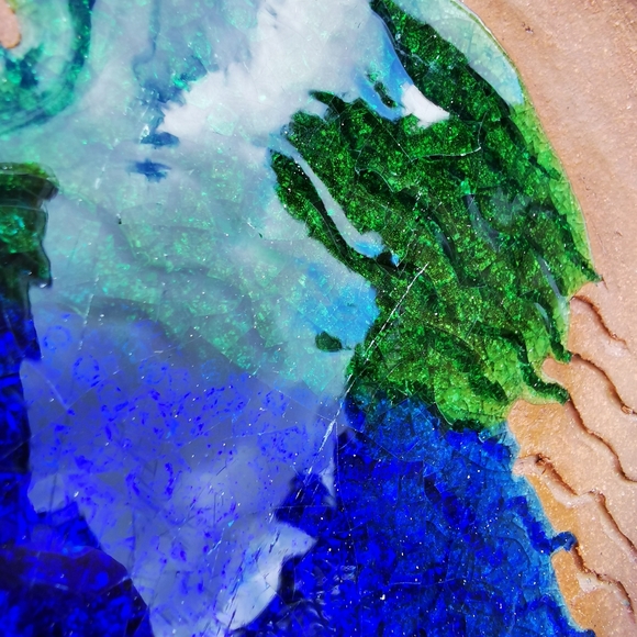 Red Clay Art Pottery Plate with Water Scene and Cat Tails / Bulrush - Picture 14 of 16